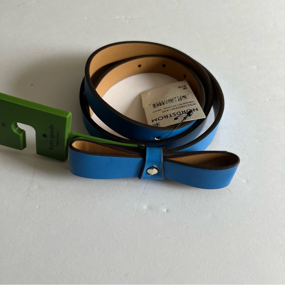 KATE SPADE BOW FRONT BELT FAUX LEATHER BLUE SIZE MEDIUM NWT main image 4